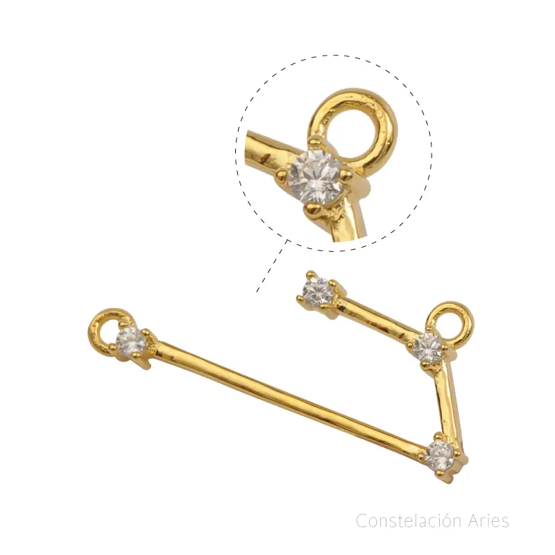 Dije micropavé zodiaco Aries en oro Golfi
