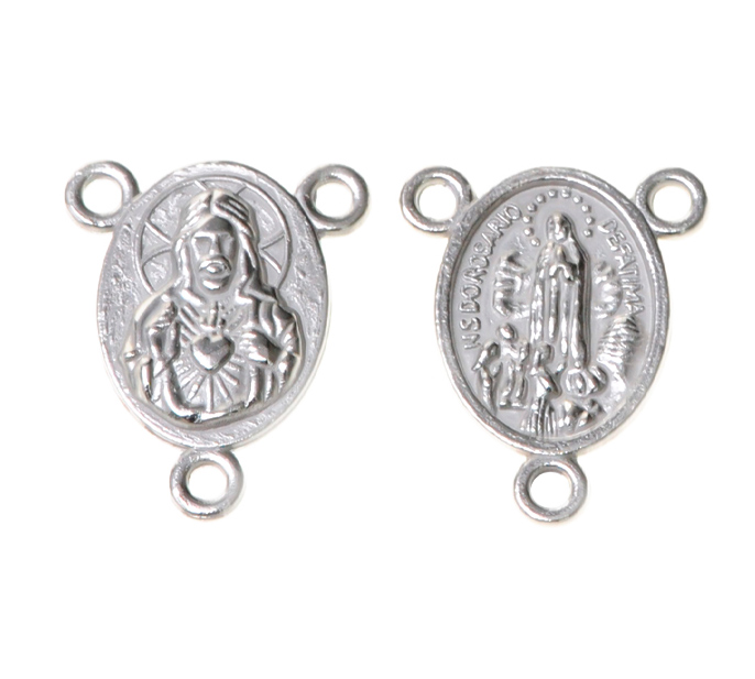 Crucero sagrado corazon y nuestra senora de fatima 08 19x15mm/NQ x 10unds