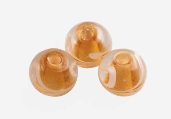 Vidrio hindú 8mm ámbar redondo  GKS-3 x und