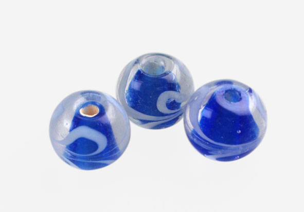 Vidrio hindú 8mm azul redondo  GKS-7 x und
