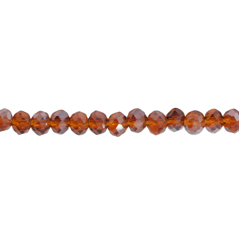 Murano rondela facetada 4mm smoked topaz 18 x 110unds