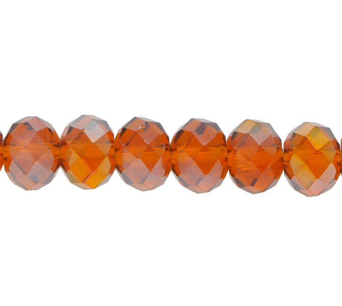 Murano rondela facetada 8mm smoked topaz 12AB x 61und