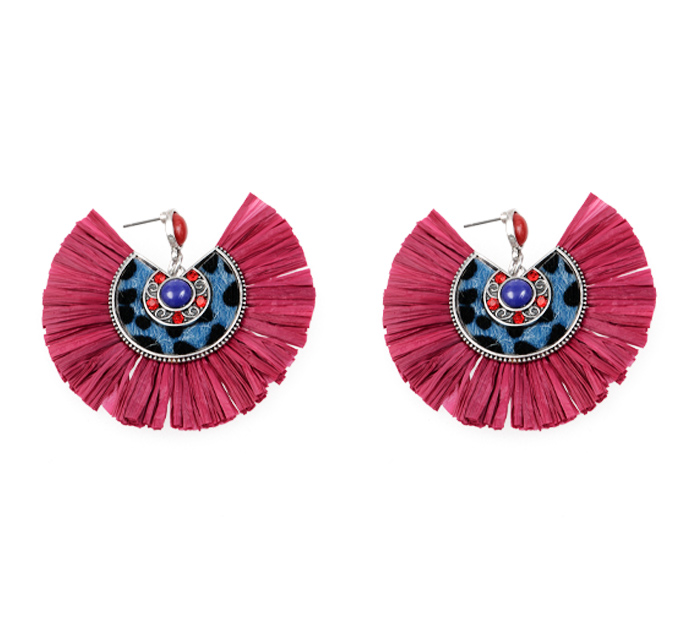 Aretes borla N.4 fuchsia x par (copia)