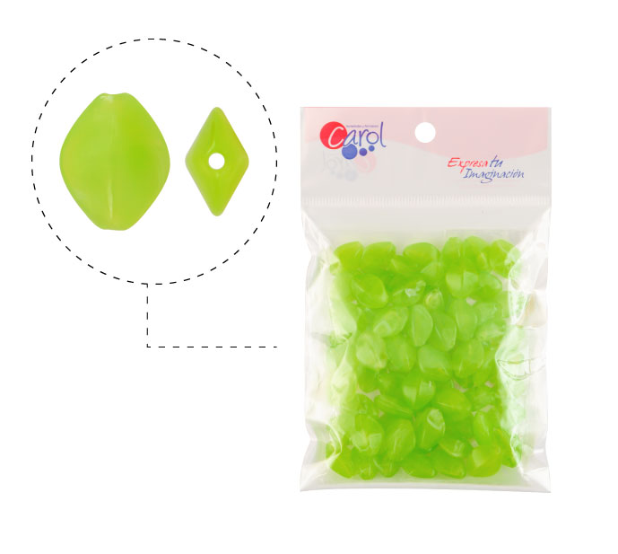 Acrilico oval 17x14mm AAB-51153-17 verde limon C-21 x 50g(Aprox 68und)