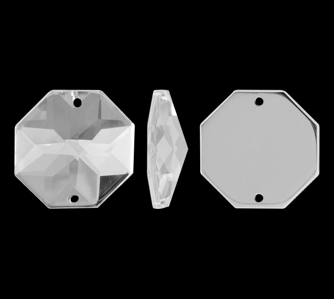 Piedra hilo B48 octagon plano 14mm crystal 2 x und
