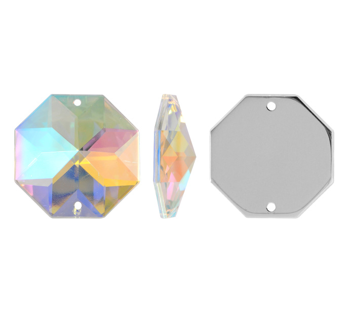 Piedra hilo B48 octagon plano 30mm aurore boreale 14 x und
