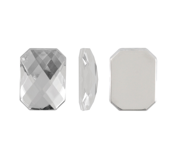 Acrilico K1037 octagon plano 10x12mm crystal 2 x und