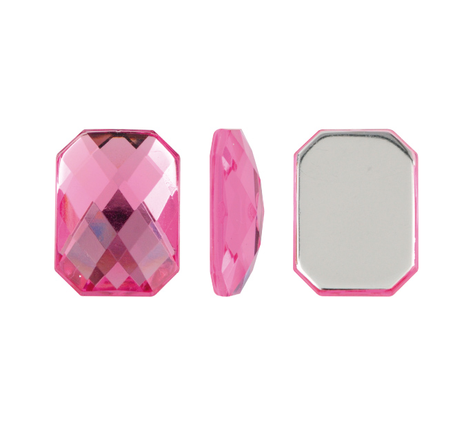 Acrilico K1037 octagon plano 10x12mm rose 8 x und