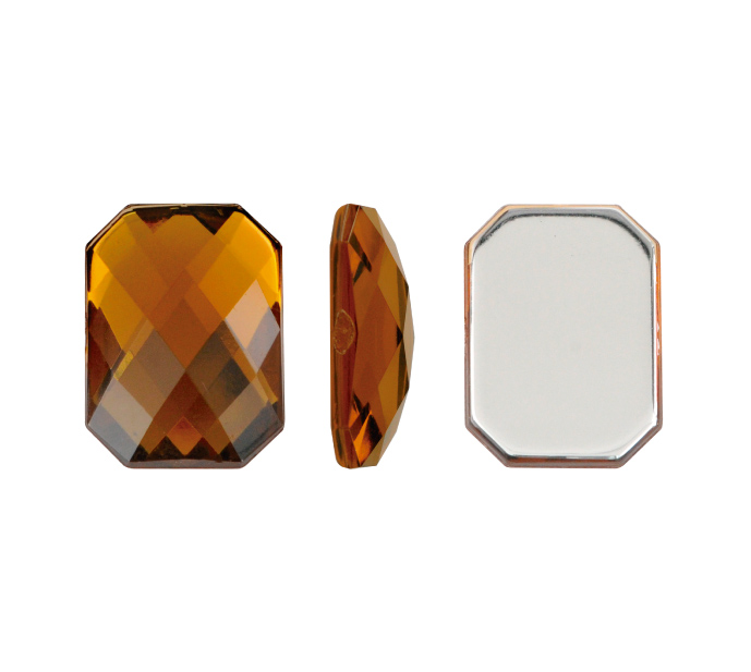 Acrilico K1037 octagon plano 10x14mm ligth smoked topaz 12 x und