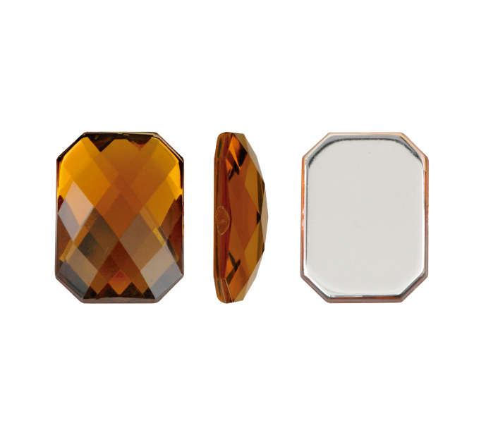 Acrilico K1037 octagon plano 13x18mm ligth smoked topaz 12 x und