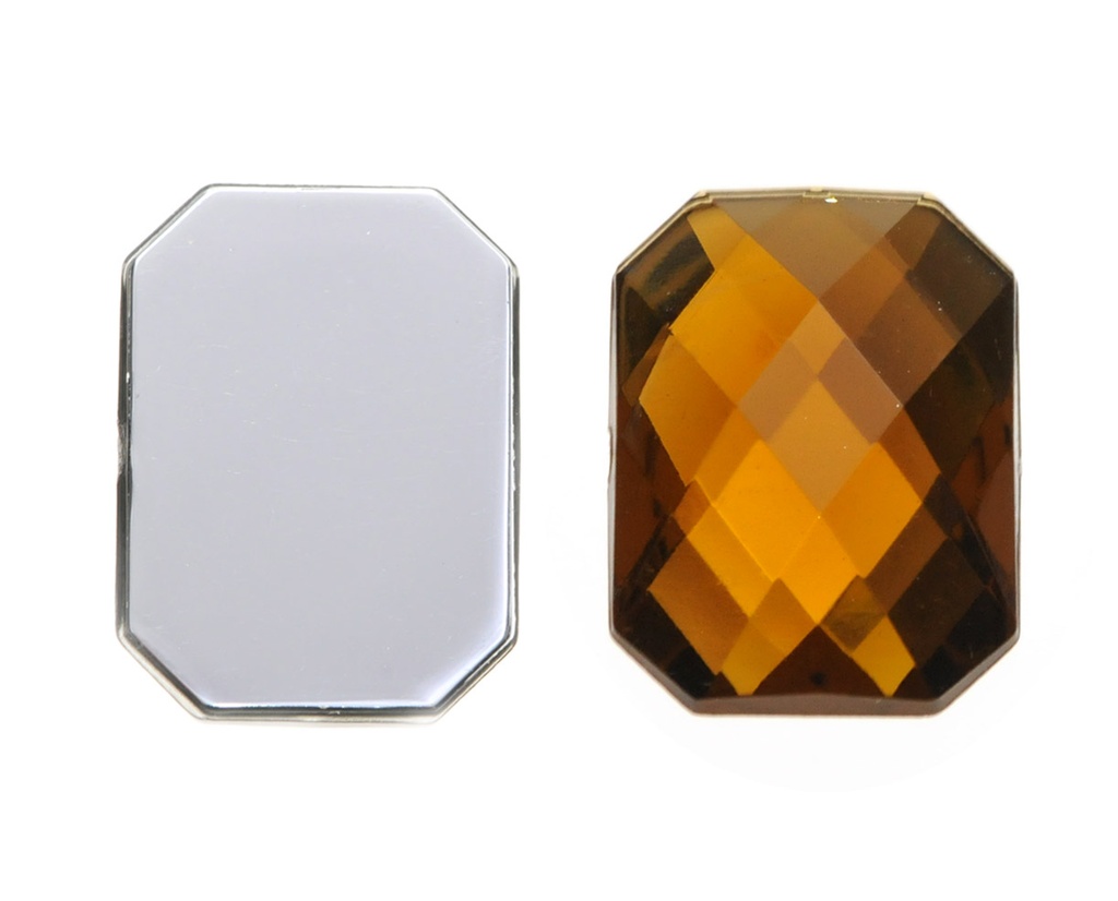 Acrilico K1037 octagon plano 15x21mm ligth smoked topaz 12 x und