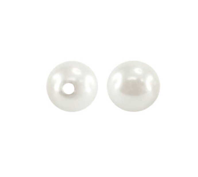 Round plastic pearl full hole 8mm milk white A-01 bolsa x 1000 und