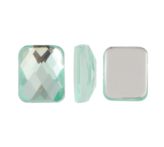 Acrilico K1031 rectangular plano 8x10mm chrysolite 21 bolsa x 1000 und