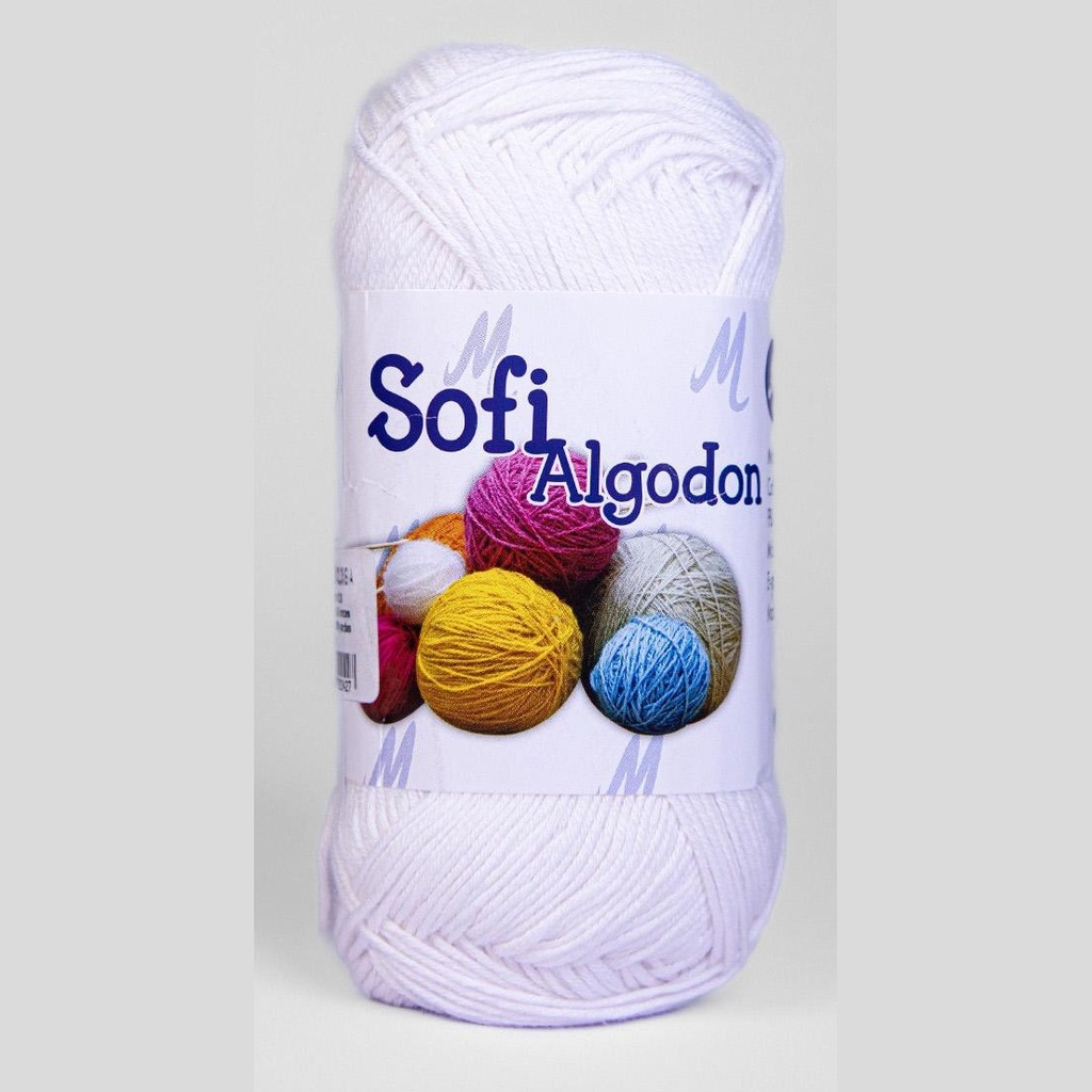 Ovillo lana amigurumi sofi 100% algodon 7000 blanco óptico x 100g