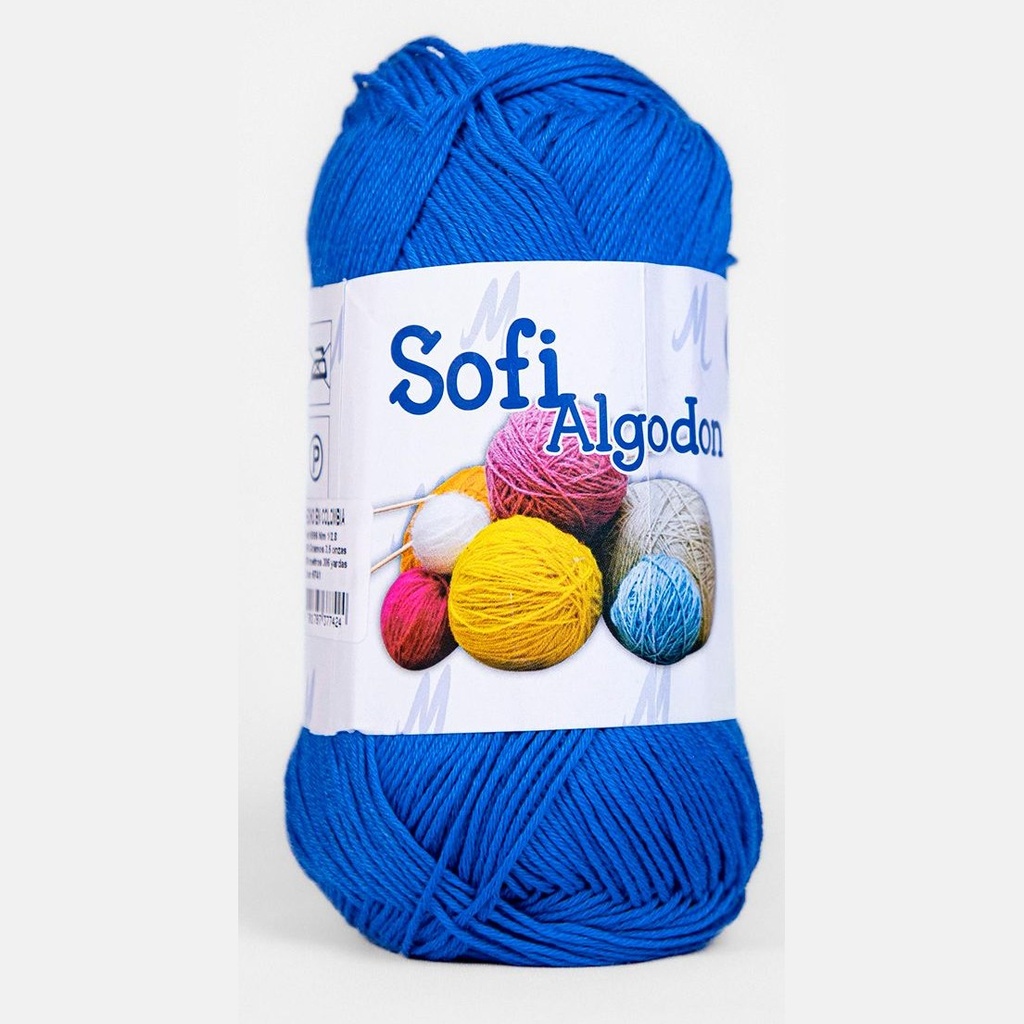 Ovillo lana amigurumi sofi 100% algodon 6741 azul rey x 100g