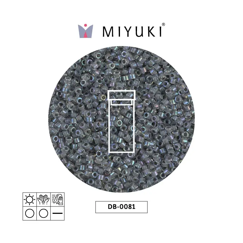 Miyuki delica 11/0 DB0081 gris forrado cristal AB x 3g