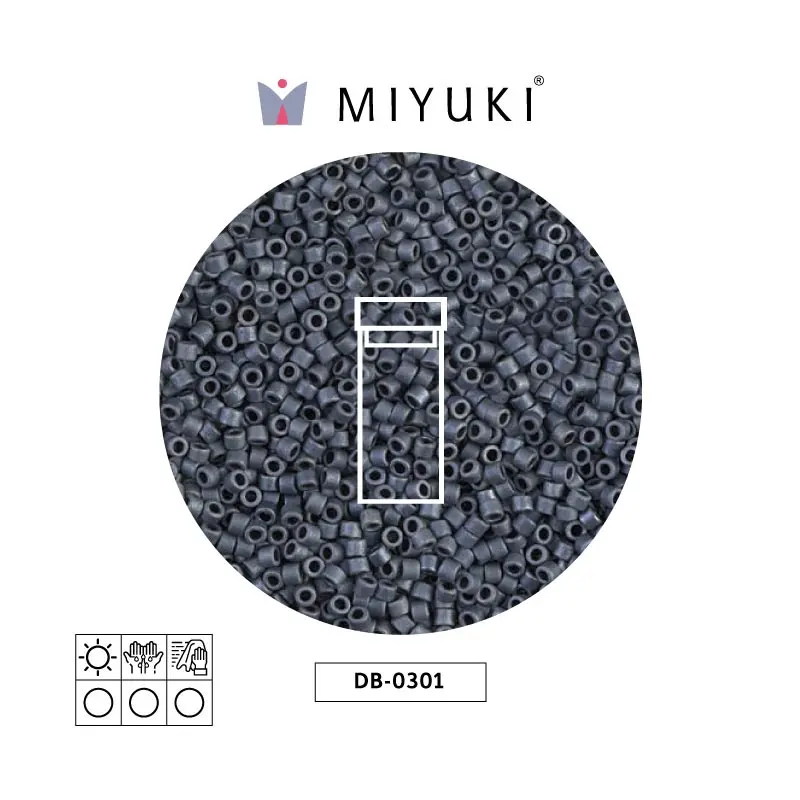 Miyuki delica 11/0 DB0301 mate gunmetal x 3g