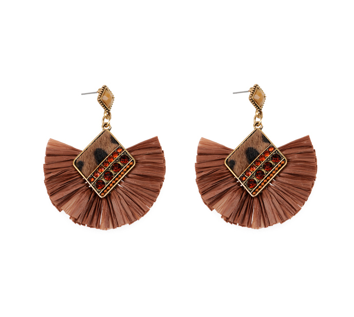 Aretes borla N.9 cafe x par