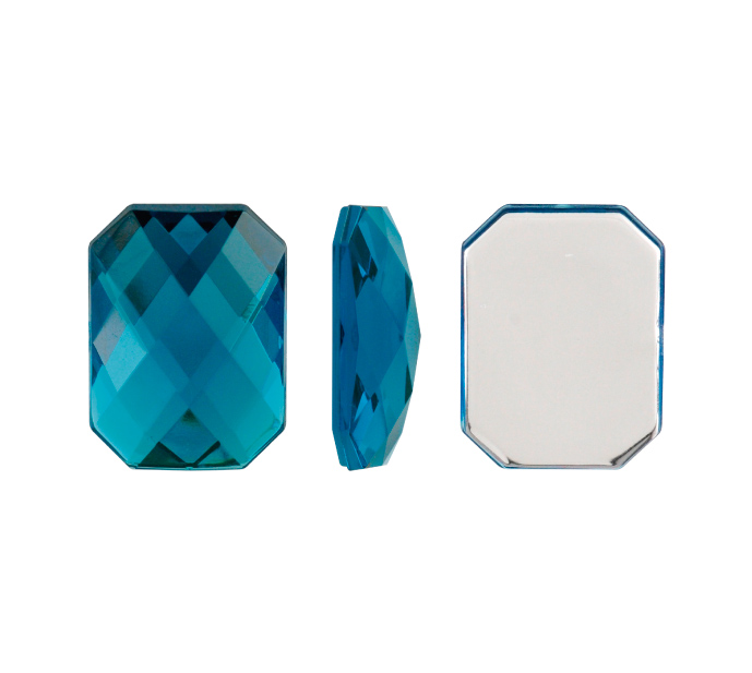 Acrilico K1037 octagon plano 10x14mm blue zircon 39 x und
