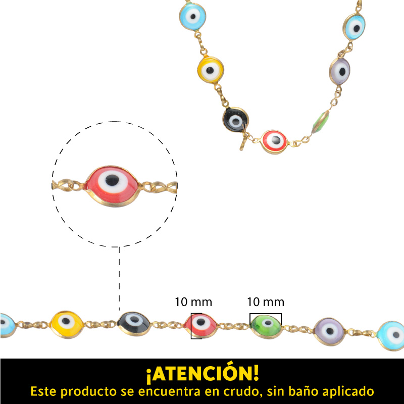Cadena brass ojo de fatima/R mix 10mm x m