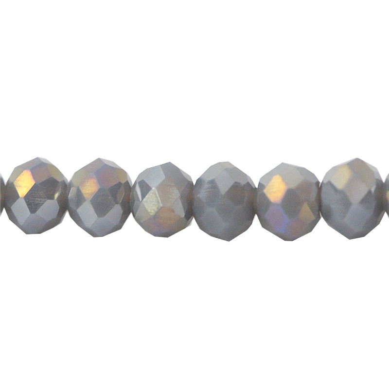 Murano rondela facetada 6mm light gray 55 x 82 unds