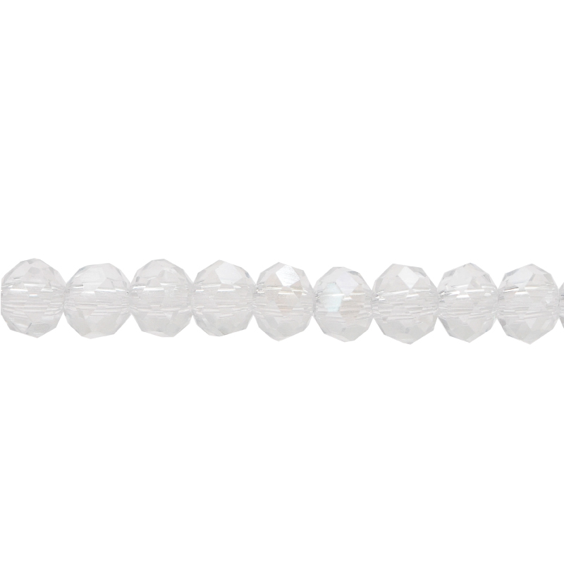 Murano rondela facetada 3mm crystal 02 AB x aprox 115und