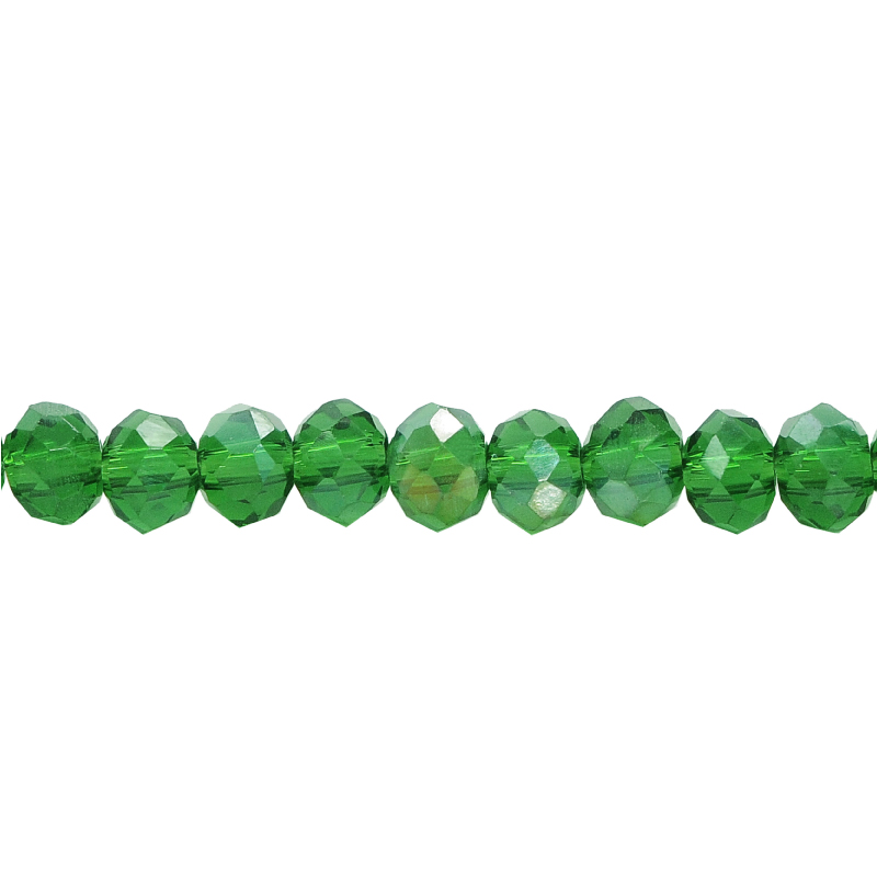 Murano rondela facetada 3mm emerald 20AB x 140unds