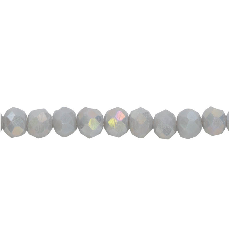 Murano rondela facetada 3mm gris mate 56 x 110unds