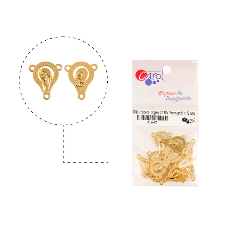 Crucero virgen 02 18x16mm/golfi x 12 und