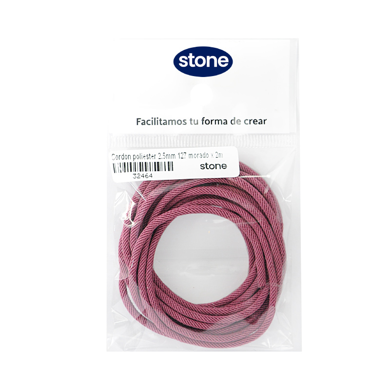 Cordon poliester 2.5mm 127 morado x 2m