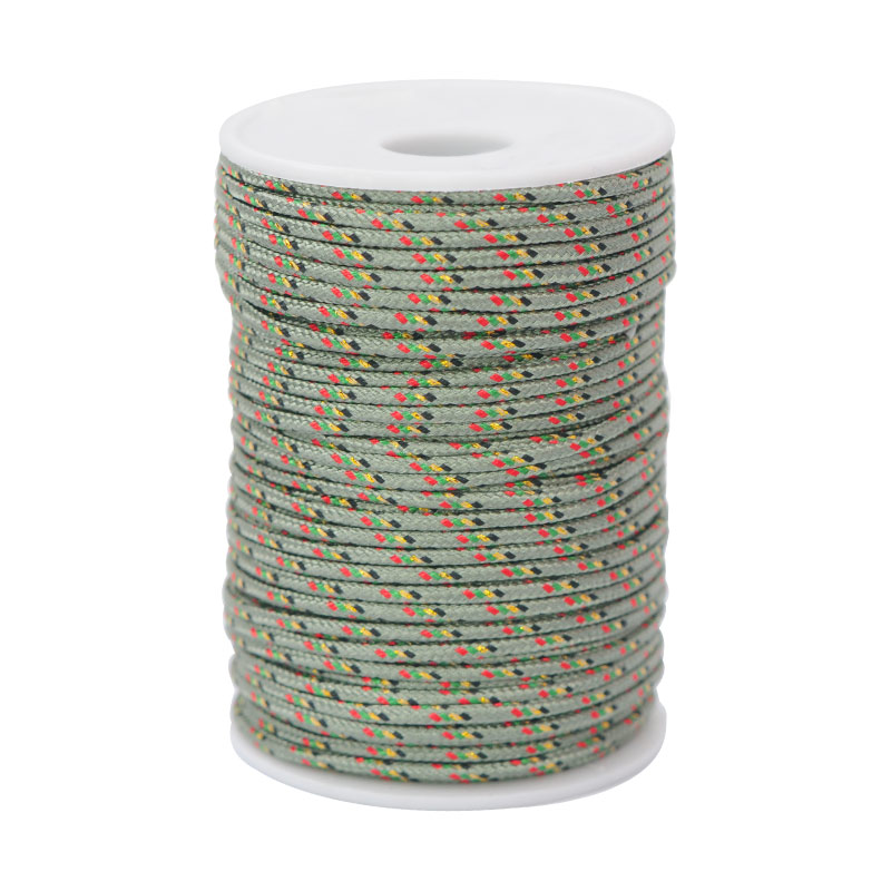 Cordon paracord 3mm verde/varios #7 x rollo 50m