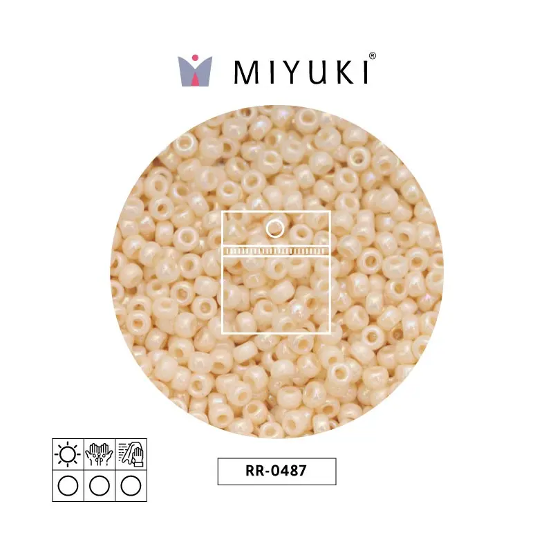 Mostacilla Miyuki rocalla 11/0 RR0487 opaco crema AB x 25g