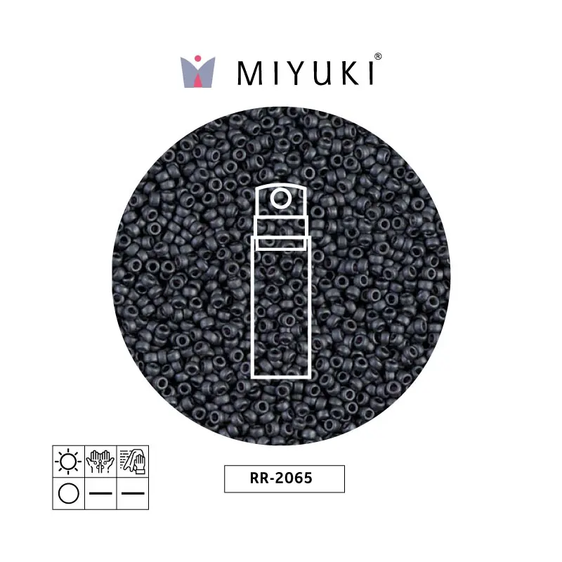 Mostacilla Miyuki rocalla 15/0 RR2065 mate metalizado slate x 10g