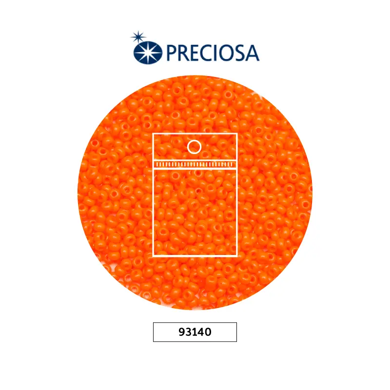 Mostacilla checa preciosa 8/0 3mm 93140 naranja x50g