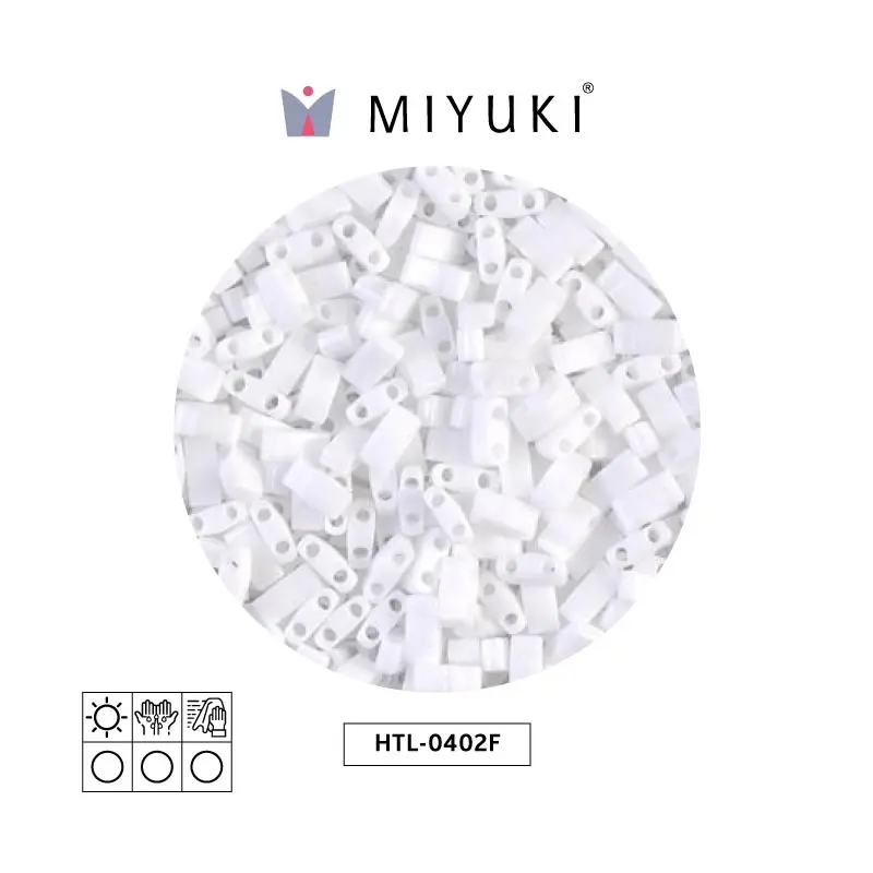 Miyuki half tila 5x2.3x1.9mm HTL0402F mate blanco x 250G