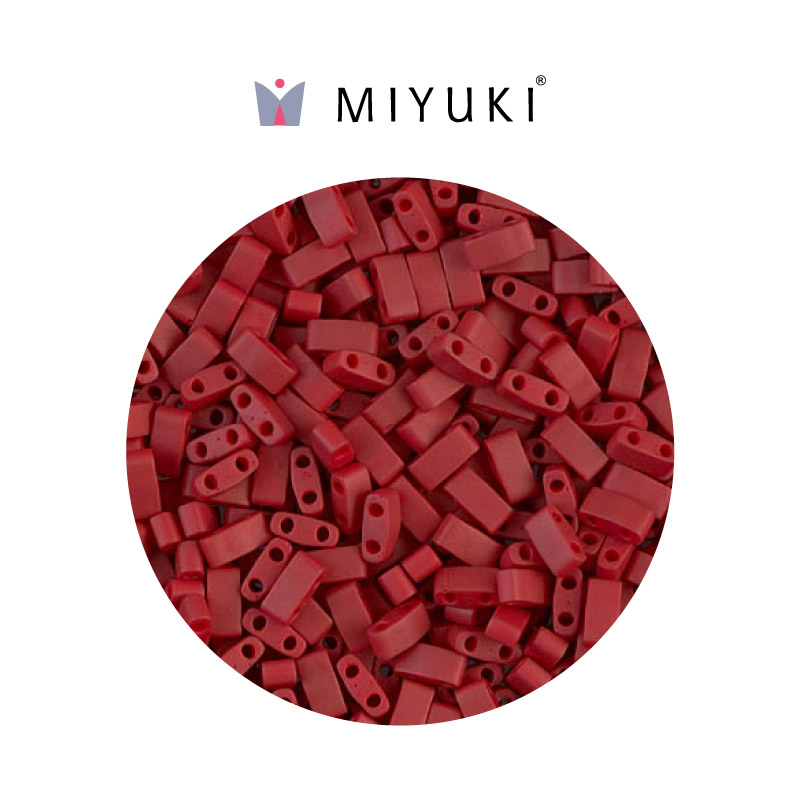 Miyuki half tila 5x2.3x1.9mm HTL2040 mate metalizado brick rojo x 250G
