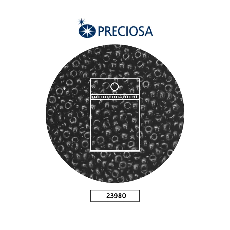 Mostacilla checa preciosa 2mm 23980 OP negra x 50g
