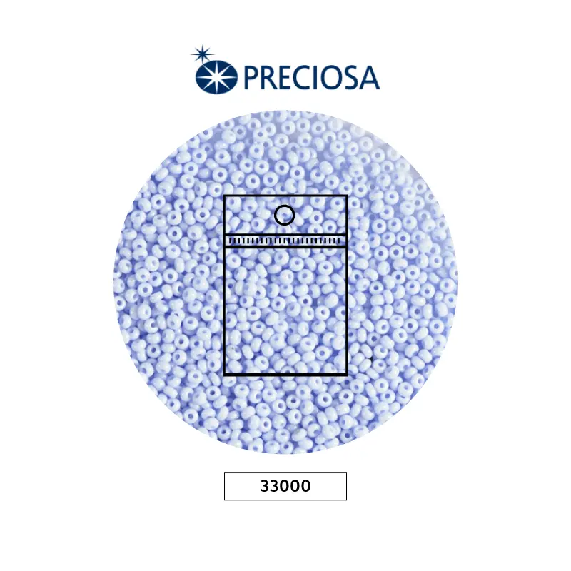 Mostacilla checa preciosa 2mm 33000 OP azul claro x 50g