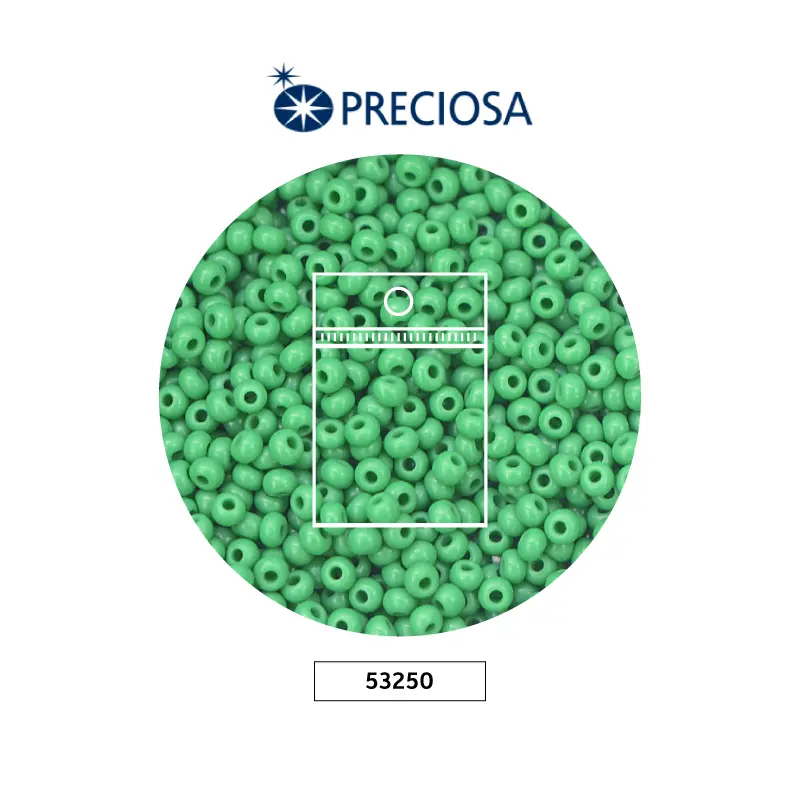 Mostacilla checa preciosa 10/0 2mm 53250 OP verde x 50g