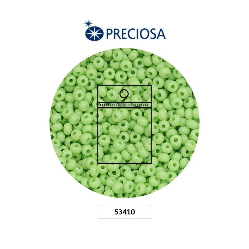 Mostacilla checa preciosa 10/0 2mm 53410 OP verde viche x 50g