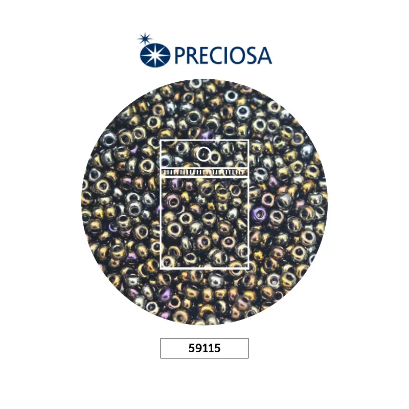 Mostacilla checa preciosa 2mm 59115 P cafe irizado x 50 gr