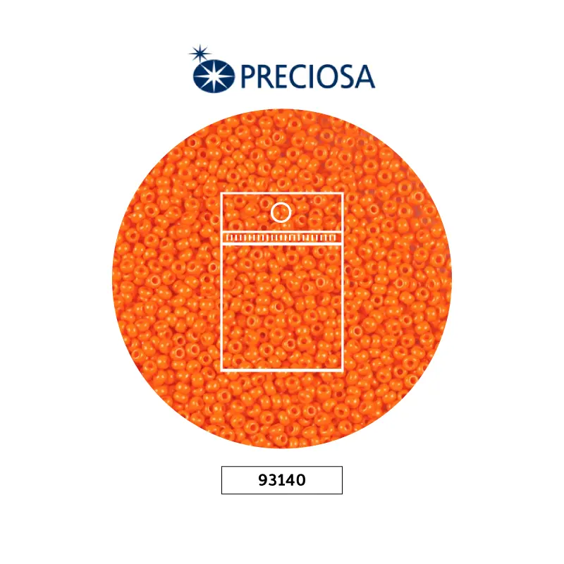Mostacilla checa preciosa 2mm 93140 OP naranja x 50g