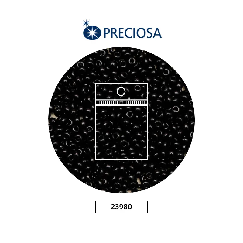 Mostacilla checa preciosa 8/0 3mm 23980 negro x 50g