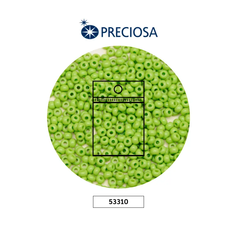 Mostacilla checa preciosa 8/0 3mm 53310 verde viche fuerte x 50g