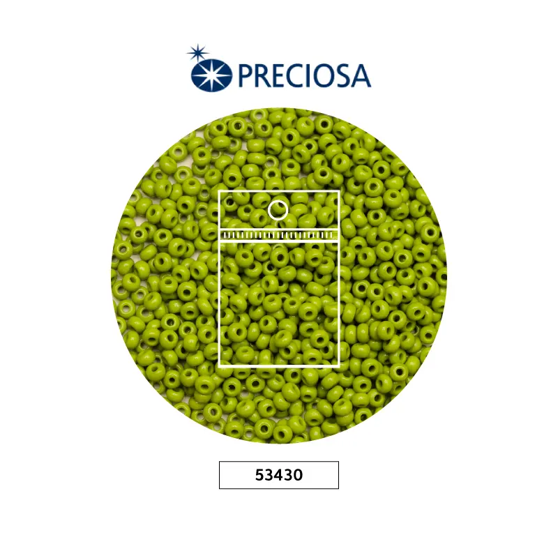 Mostacilla checa preciosa 8/0 3mm 53430 verde oliva x50g
