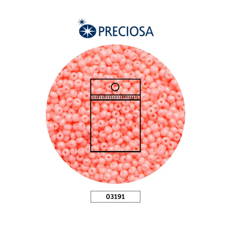 Mostacilla checa preciosa 2mm 03191 OP rosado intenso x 50g