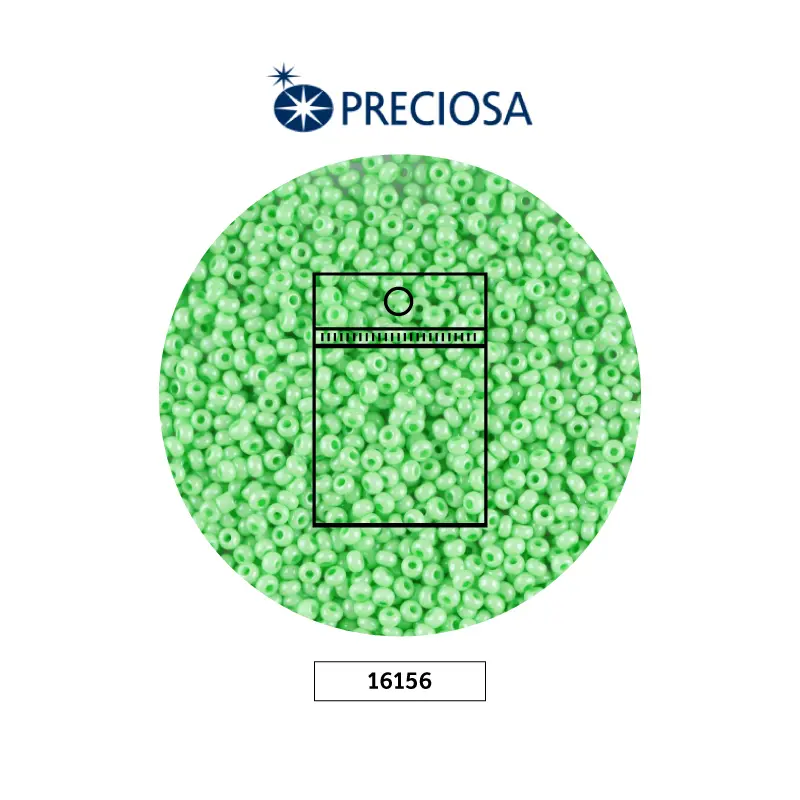 Mostacilla checa preciosa 10/0 2mm OP 16156 verde claro x 50 gr