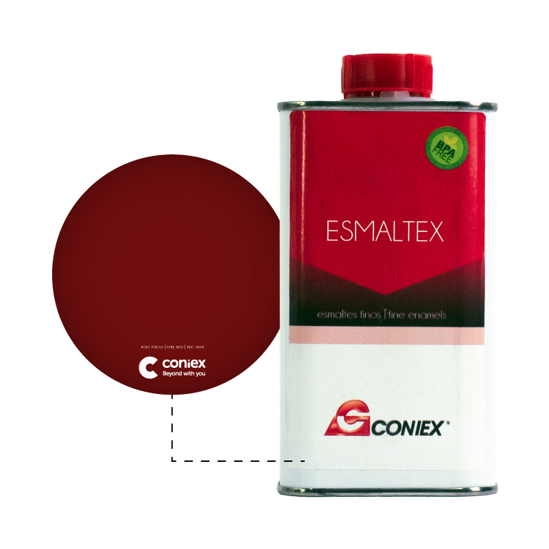 Resina Esmaltex Coniex 4001 Rojo Fuego Transparente x 250g