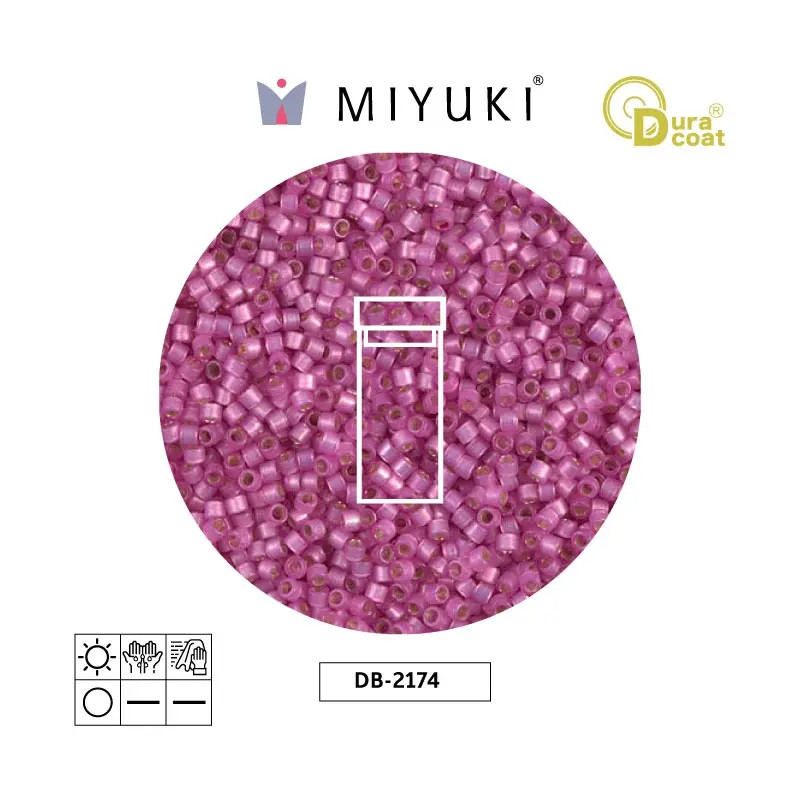 Miyuki delica 11/0 DB2174 Duracoat plateado rosado x 3g