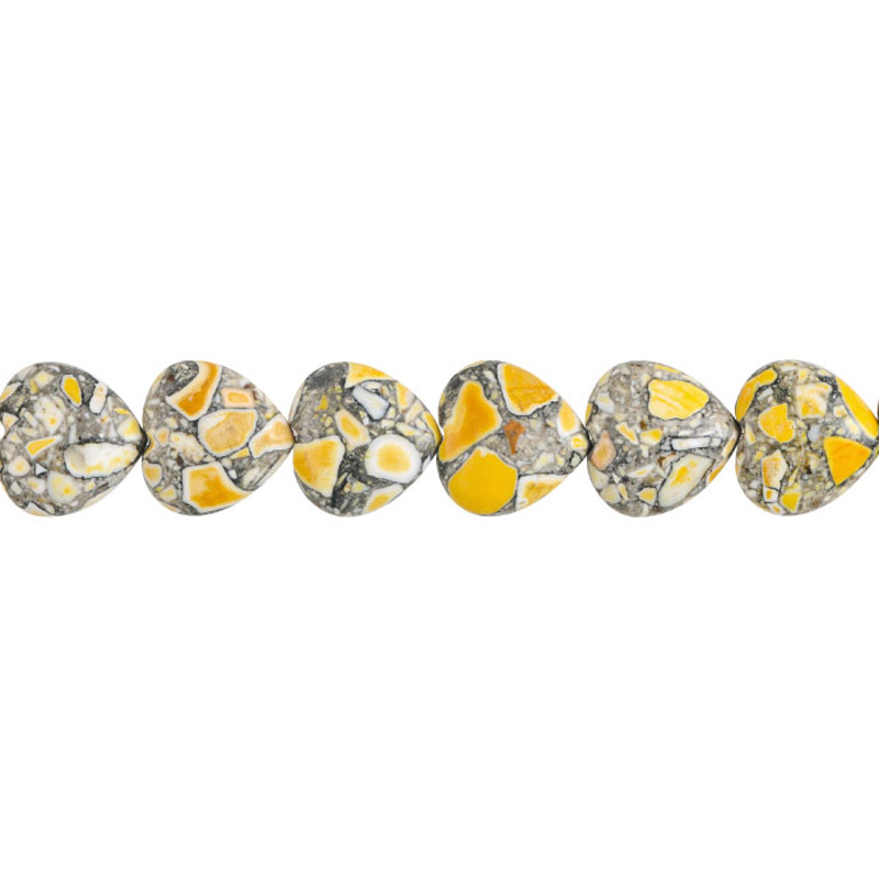 Sarta corazon 20mm TFH-25 amarillo x 21unds